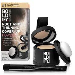 BOLDIFY Root Touch Up Powder with Brush, Covers Thinning Hair & Grays, Water-Resistant - Light Blonde