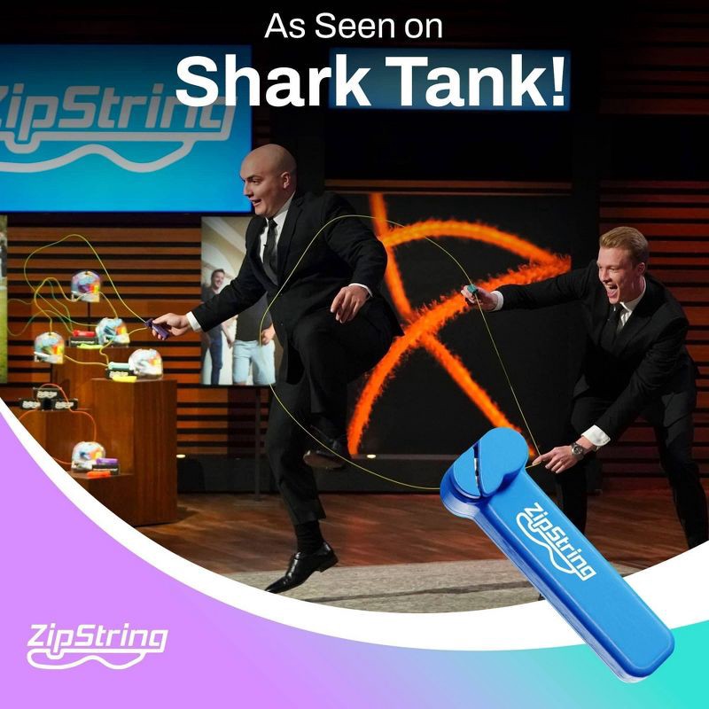 slide 5 of 7, ZipString Original As Seen on Shark Tank Classic Rope Launcher Toy Ultimate Gift for Kids and Adults - Blue 4pc:Toy for Ages 4+, 4 ct