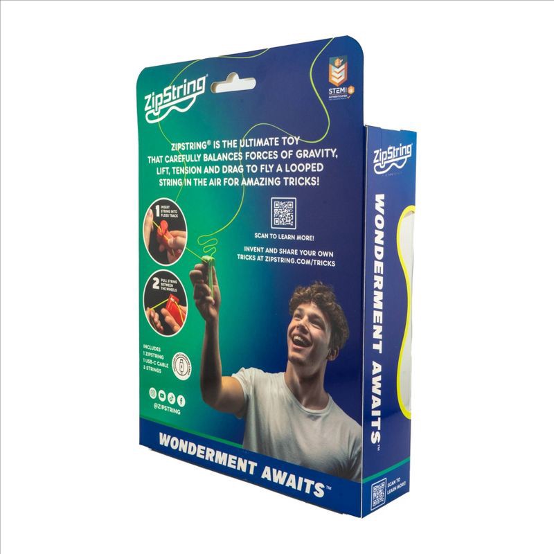 slide 7 of 7, ZipString Original As Seen on Shark Tank Classic Rope Launcher Toy Ultimate Gift for Kids and Adults - Blue 4pc:Toy for Ages 4+, 4 ct