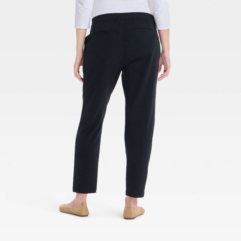 slide 2 of 4, Tapered Ponte Maternity Trousers - Isabel Maternity by Ingrid & Isabel™ Black M: High Rise, Over Belly Panel, 1 ct