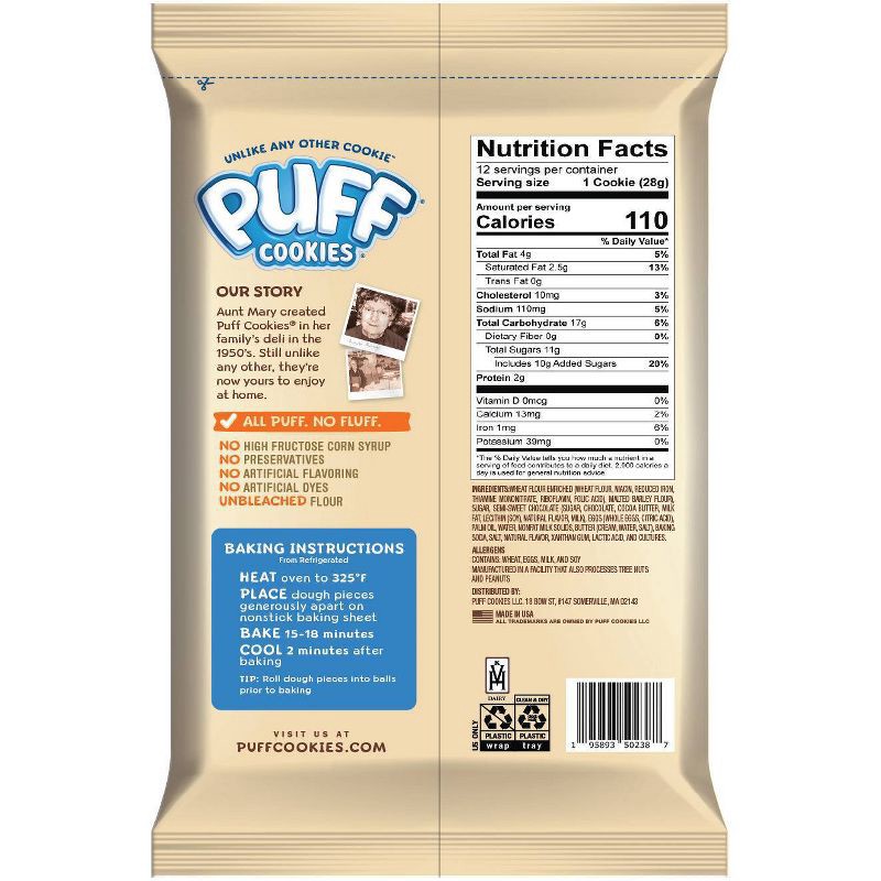 slide 2 of 5, Puff Cookies Cookie Dough Chocolate Chip - 12.65oz, 12.65 oz