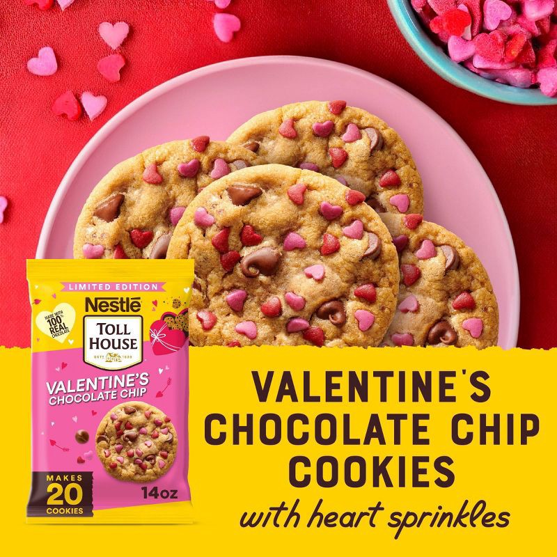 slide 4 of 7, Nestle Toll House Chocolate Chip Valentines Day Cookie Dough - 14oz, 14 oz