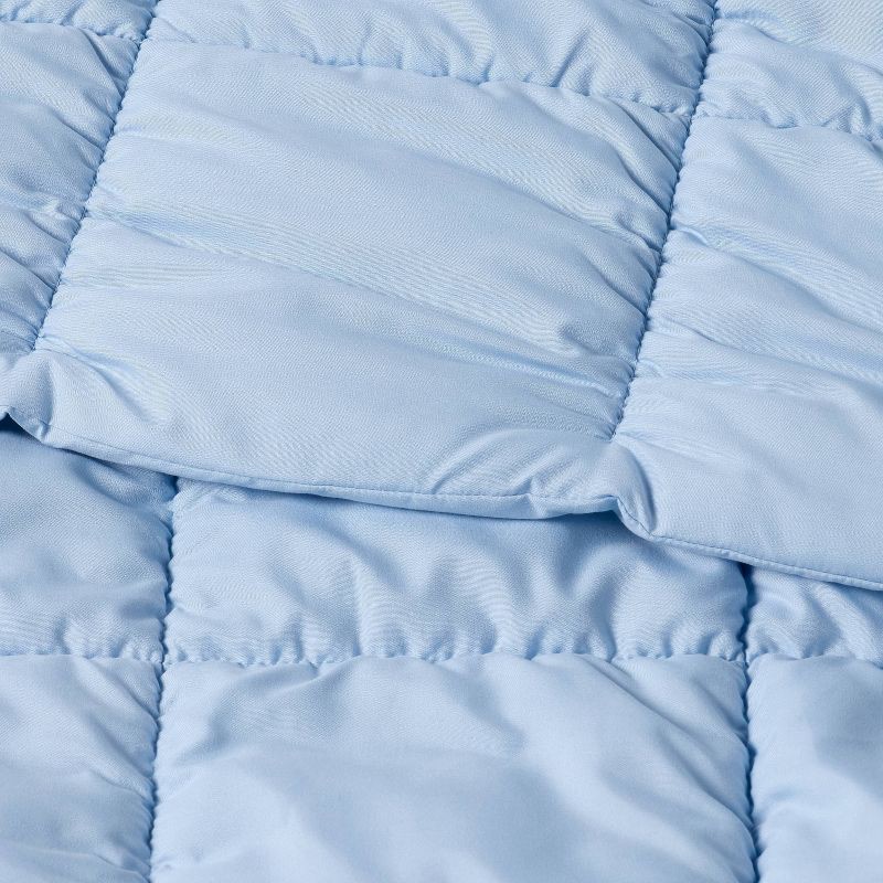 slide 3 of 3, Twin/Twin Extra Long Box Stitch Puffer Comforter Light Blue - Room Essentials™, 1 ct