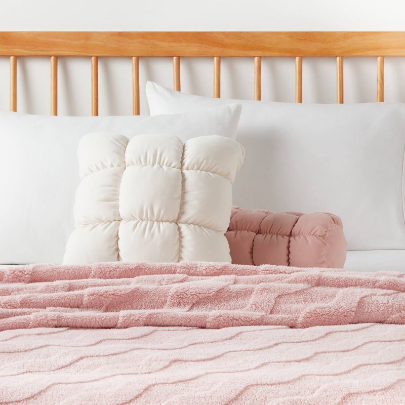 slide 2 of 4, RE Dec Square Throw Pillow Ivory - Room Essentials™, 1 ct