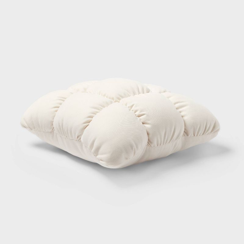 slide 3 of 4, RE Dec Square Throw Pillow Ivory - Room Essentials™, 1 ct