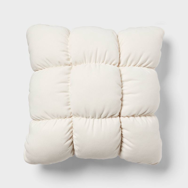 slide 1 of 4, RE Dec Square Throw Pillow Ivory - Room Essentials™, 1 ct