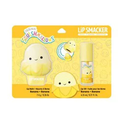 Lip Smacker Junie Lip Balm & Banana Lip Oil - 2pc: Moisturizing Translucent Gloss & Balm Set for Lips