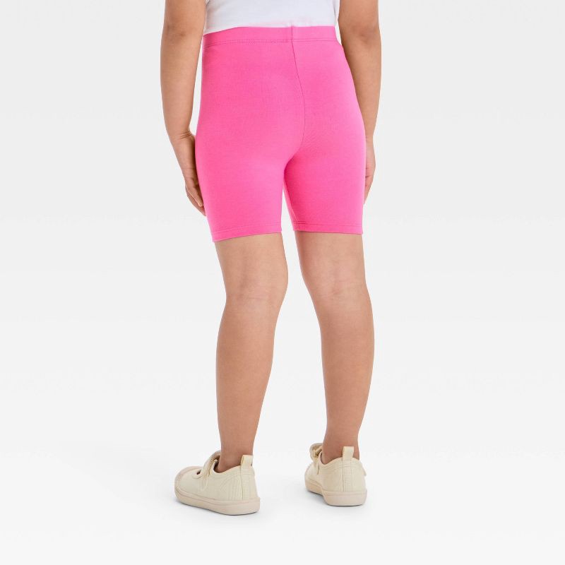 slide 2 of 3, Toddler Girls' Bike Shorts - Cat & Jack™ Dark Pink 3T: Cotton Spandex Blend, Midweight Jersey, Elastic Waistband, 1 ct