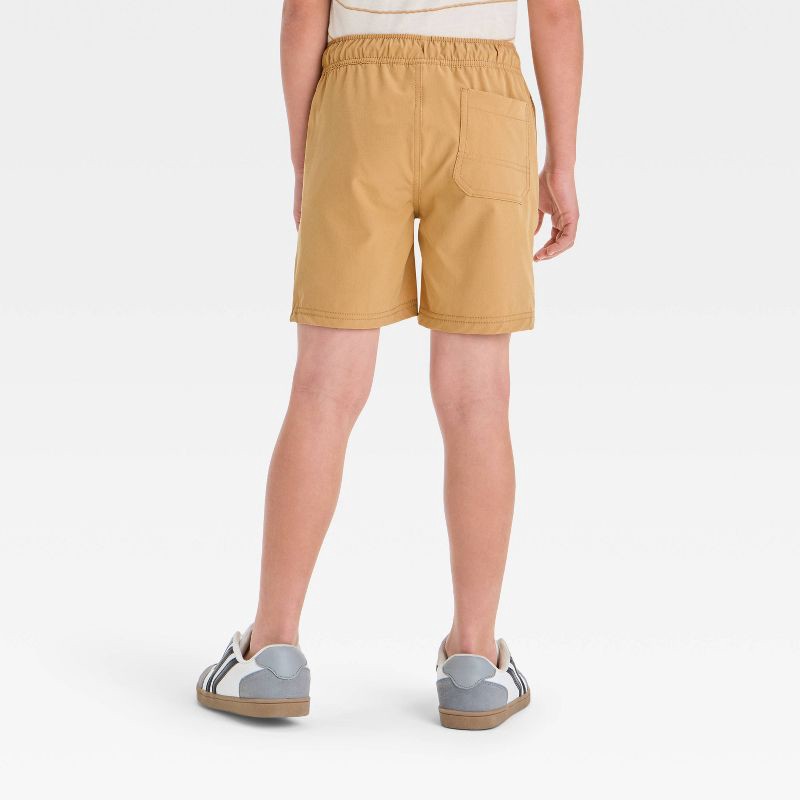 slide 2 of 3, Boys' Quick Dry 'Above the Knee' Pull-On Shorts - Cat & Jack™ Tan L: Lightweight, Mid Rise, Stretch Poplin, 1 ct