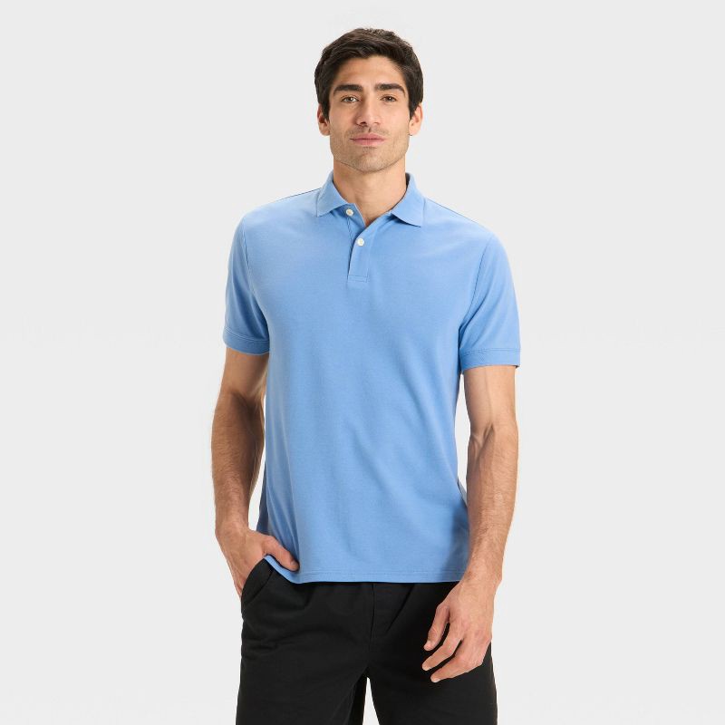 slide 1 of 3, Men's Every Wear Polo Shirt - Goodfellow & Co™ Blue L, 1 ct