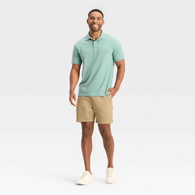 slide 3 of 3, Men's Every Wear Polo Shirt - Goodfellow & Co™ Aqua Green XL, 1 ct