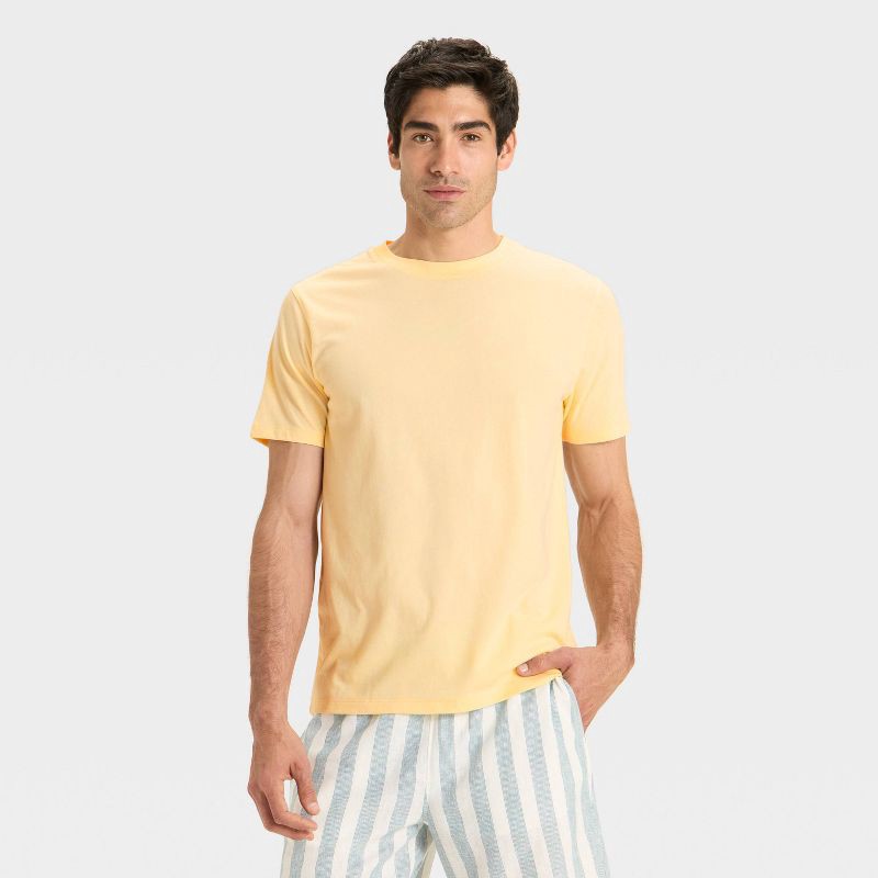 slide 1 of 3, Men's Every Wear Short Sleeve T-Shirt - Goodfellow & Co™ Light Yellow XXL, 1 ct