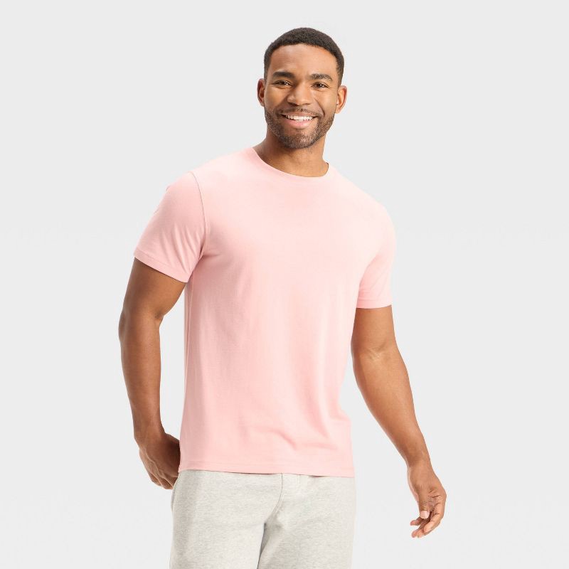 slide 1 of 3, Men's Every Wear Short Sleeve T-Shirt - Goodfellow & Co™ Light Pink XXL, 1 ct