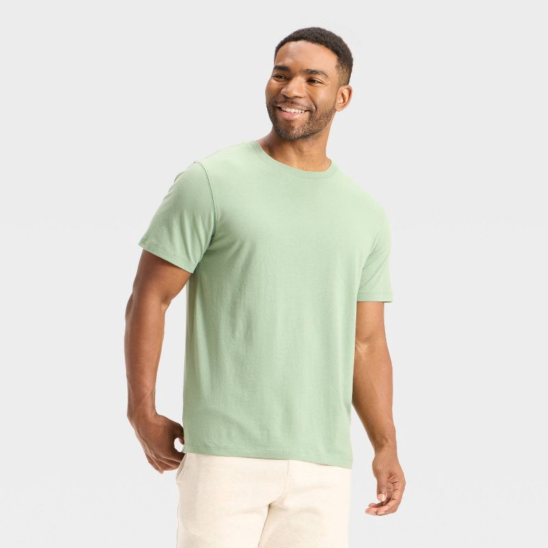 slide 1 of 3, Men's Every Wear Short Sleeve T-Shirt - Goodfellow & Co™ Light Green L, 1 ct