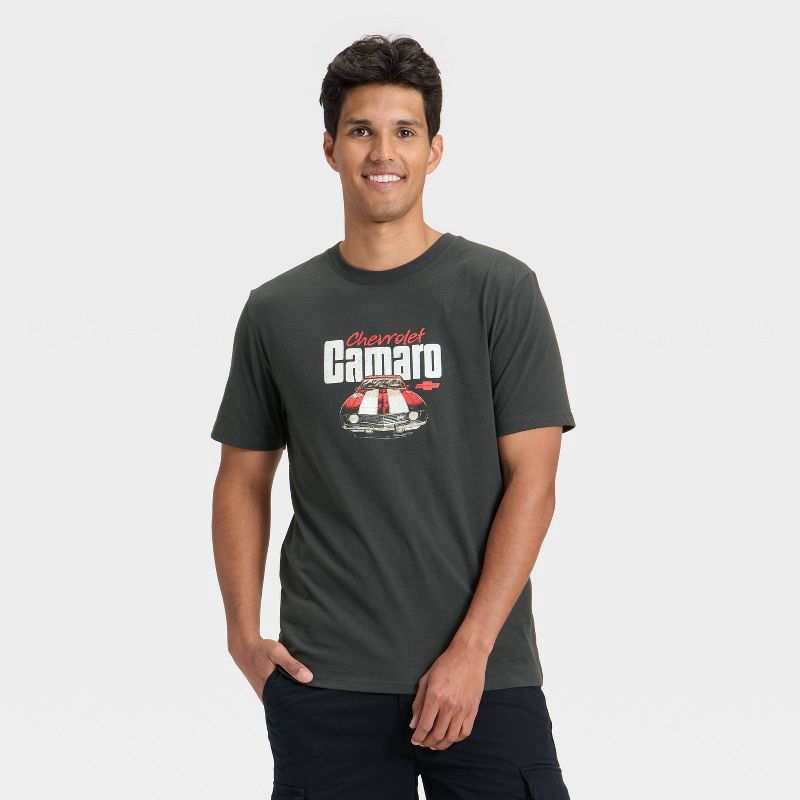 slide 1 of 3, Men's Short Sleeve Crew Neck Graphic T-Shirt - Goodfellow & Co™ Charcoal Gray XXL: Tagless, 1 ct