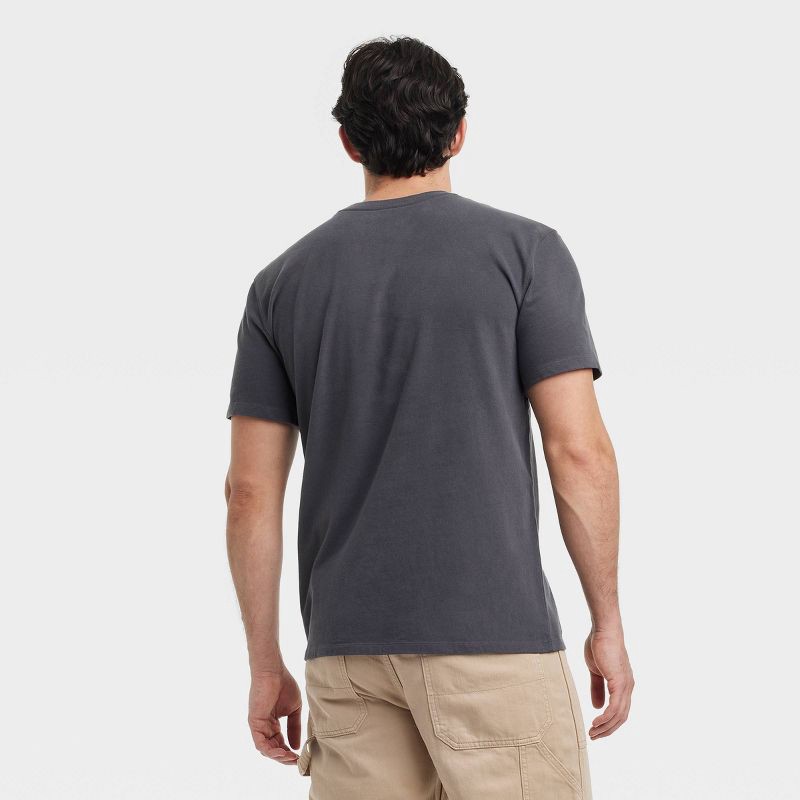 slide 2 of 3, Men's Vintage Short Sleeve Pocket T-Shirt - Goodfellow & Co™ Charcoal Gray XL: Heavyweight Cotton, Crew Neck,, 1 ct