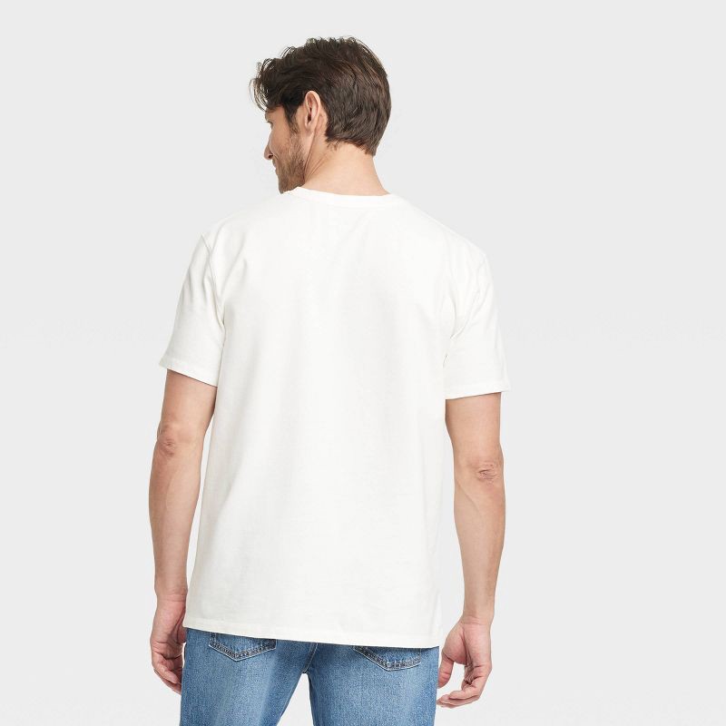 slide 2 of 3, Men's Vintage Short Sleeve Pocket T-Shirt - Goodfellow & Co™ White S: Heavyweight Cotton Crew Neck, Pullover, 1 ct