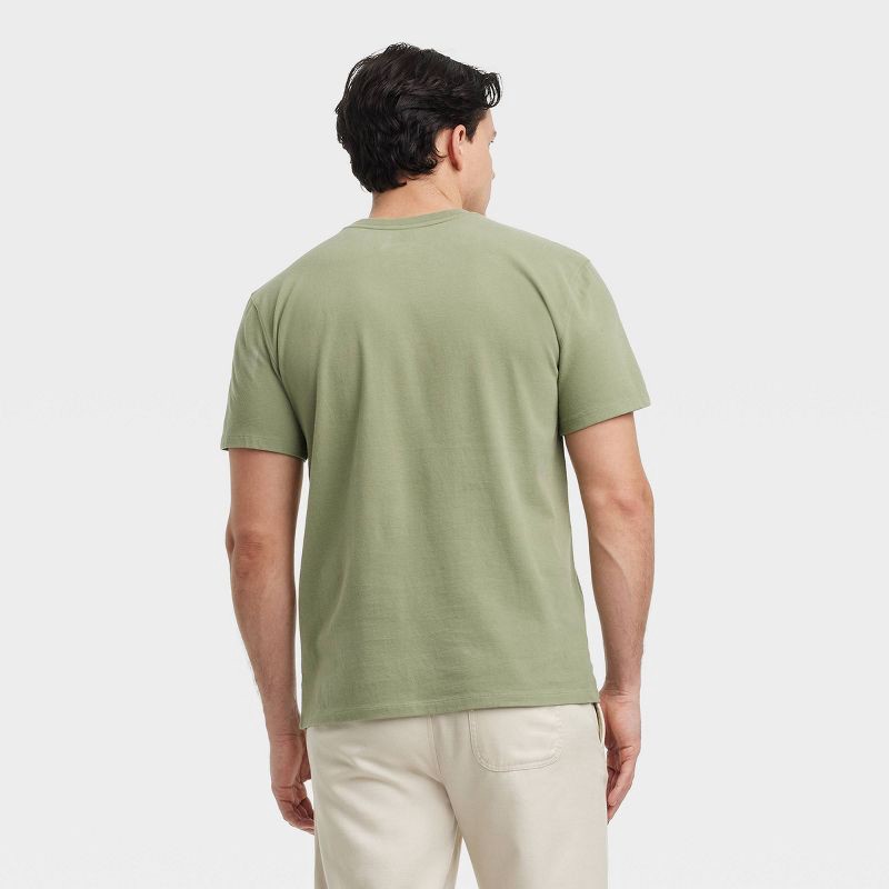 slide 2 of 3, Men's Vintage Short Sleeve Pocket T-Shirt - Goodfellow & Co™ Sage Green XXL: Heavyweight Cotton Crew Pullover, 1 ct