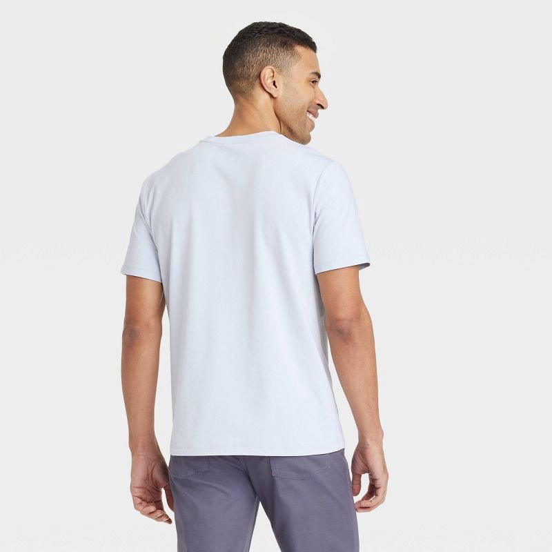 slide 2 of 3, Men's Comfort Wear T-Shirt - Goodfellow & Co™ Light Gray S: Cotton-Modal Blend, Pullover Style, 1 ct