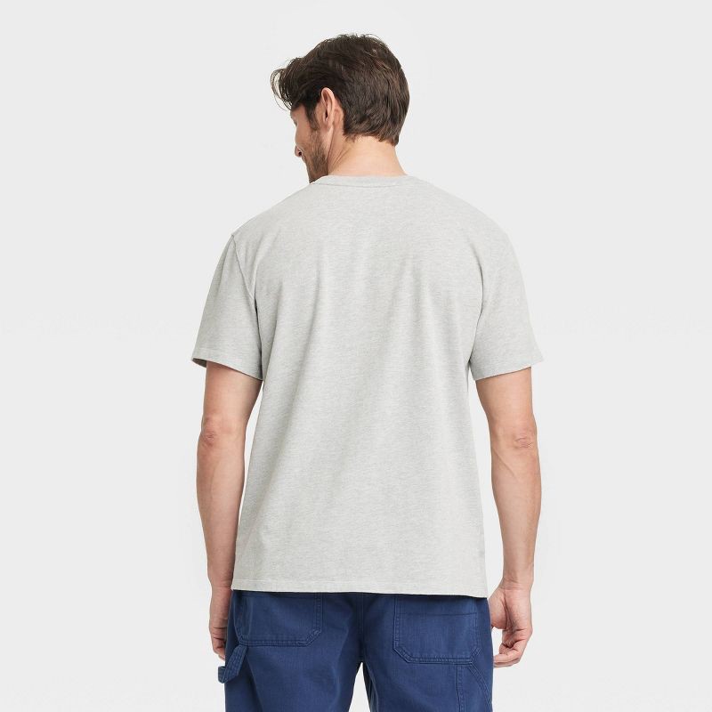 slide 2 of 3, Men's Vintage Short Sleeve Pocket T-Shirt - Goodfellow & Co™ Heathered Gray XL: Heavyweight Cotton Blend, Crew Neck, Jersey Fabric, 1 ct