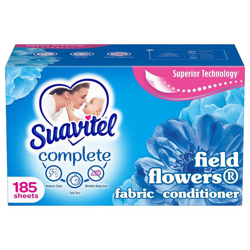 slide 1 of 14, Suavitel Complete Scented Fabric Conditioner Dryer Sheets for Laundry - Field Flowers - 185 ct, 185 ct