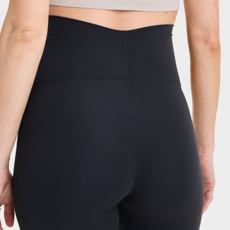 slide 5 of 5, Over Belly High-Rise Active Maternity Leggings - Isabel Maternity by Ingrid & Isabel™ Black M: Recycled Polyester, Spandex, Midweight, 1 ct