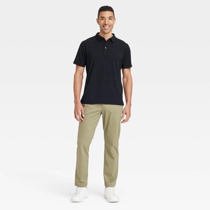 slide 3 of 3, Men's Comfort Wear Polo Shirt - Goodfellow & Co™ Black XXL: Cotton Modal Blend, Short Sleeve, 1 ct