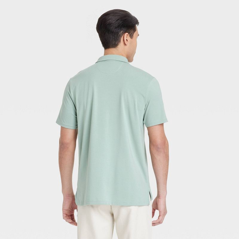 slide 2 of 3, Men's Comfort Wear Polo Shirt - Goodfellow & Co™ Sage Green XXL: Cotton Modal Blend, Midweight Jersey, 1 ct