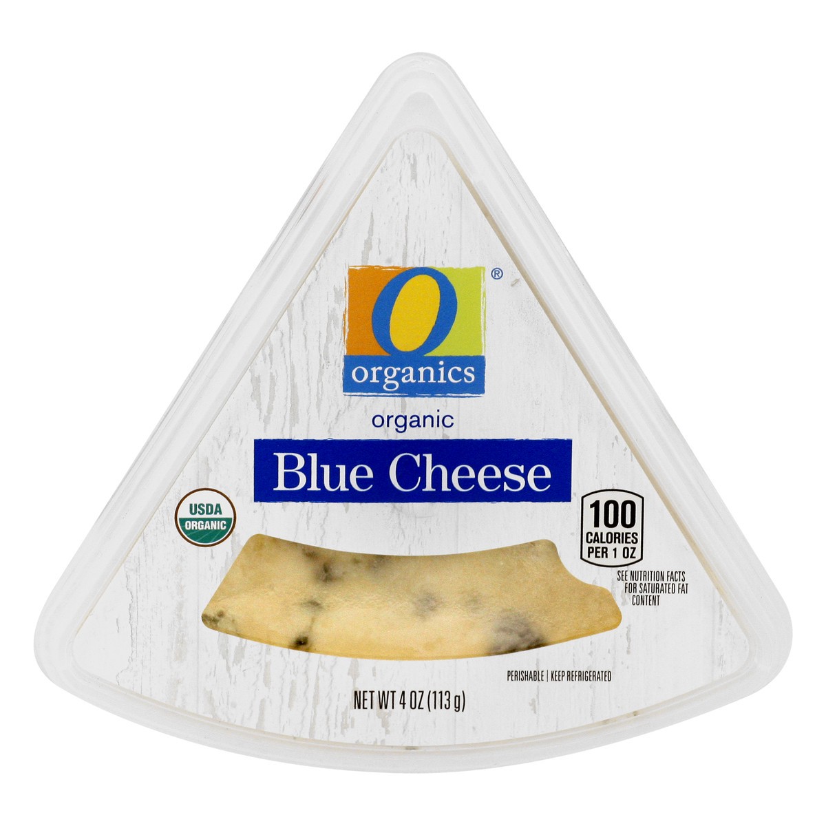slide 1 of 1, O Organics Blue Cheese Wedge, 4 oz