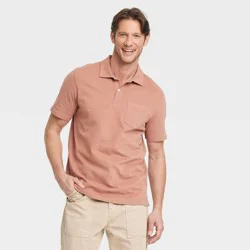 Men's Vintage Polo Shirt - Goodfellow & Co™ Copper XXL: Cotton Midweight, Standard Fit, Short Sleeve