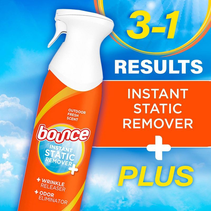 slide 5 of 5, Bounce Outdoor Liquid Instant Static Remover - 9.7 oz, 9.7 oz
