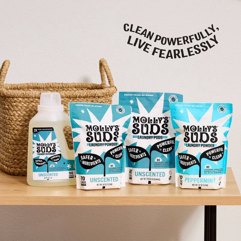 slide 3 of 8, Molly's Suds Unscented HE Concentrated Liquid Laundry Detergent 90 Loads - 46 fl oz, 46 fl oz
