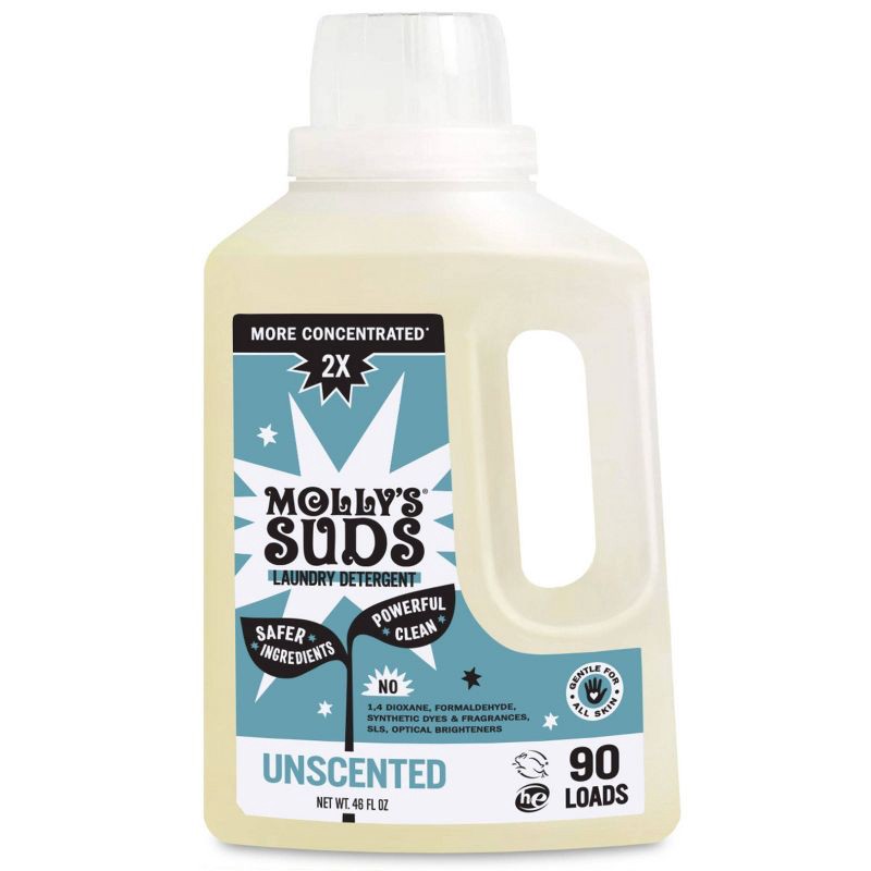 slide 1 of 8, Molly's Suds Unscented HE Concentrated Liquid Laundry Detergent 90 Loads - 46 fl oz, 46 fl oz