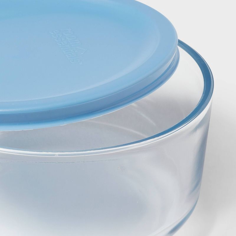 slide 3 of 3, 4pc (set of 2) 4c Round Glass Food Storage Container Set Blue - Room Essentials™, 4 ct