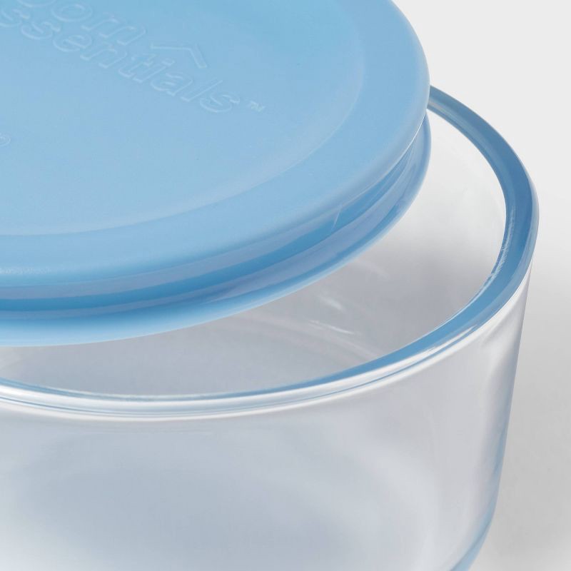 slide 3 of 3, 8pc (set of 4) 1c Round Glass Food Storage Container Set Blue - Room Essentials™, 8 ct