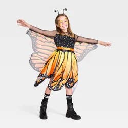 Kids' Glows under Blacklight Monarch Butterfly Costume Dress - Hyde and EEK! Boutique™ S