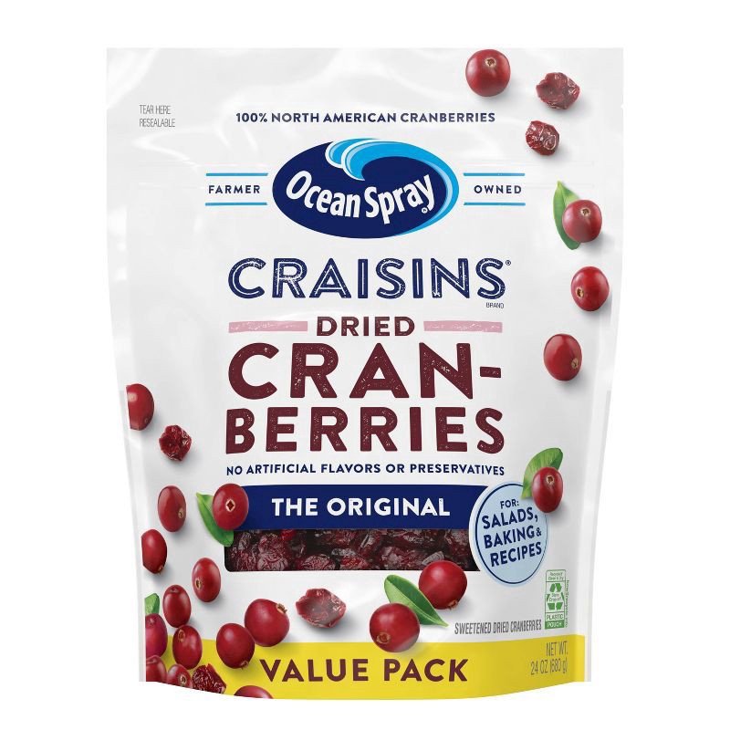 slide 1 of 26, Ocean Spray 24oz Craisins Dried Cranberries- Original, 24 oz