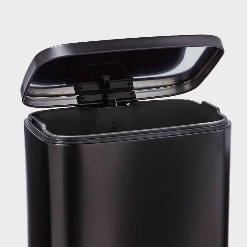 slide 3 of 3, 45L Rectangular Black Stainless Step Trash Can - Brightroom™, 45 liter