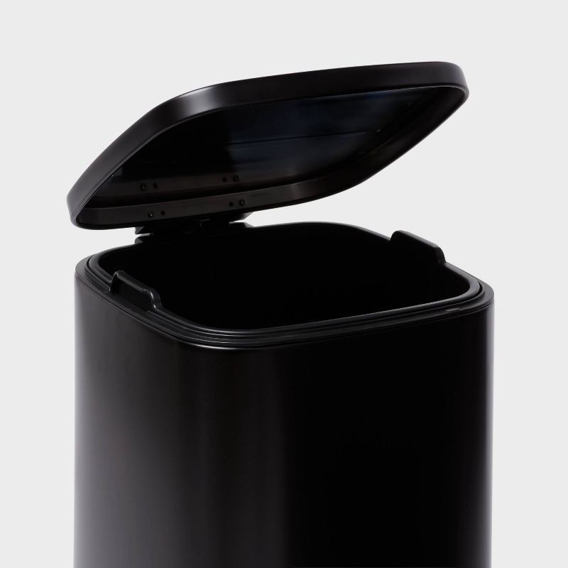 slide 3 of 4, 30L Soft Square Step Trash Can Black - Brightroom™, 30 liter