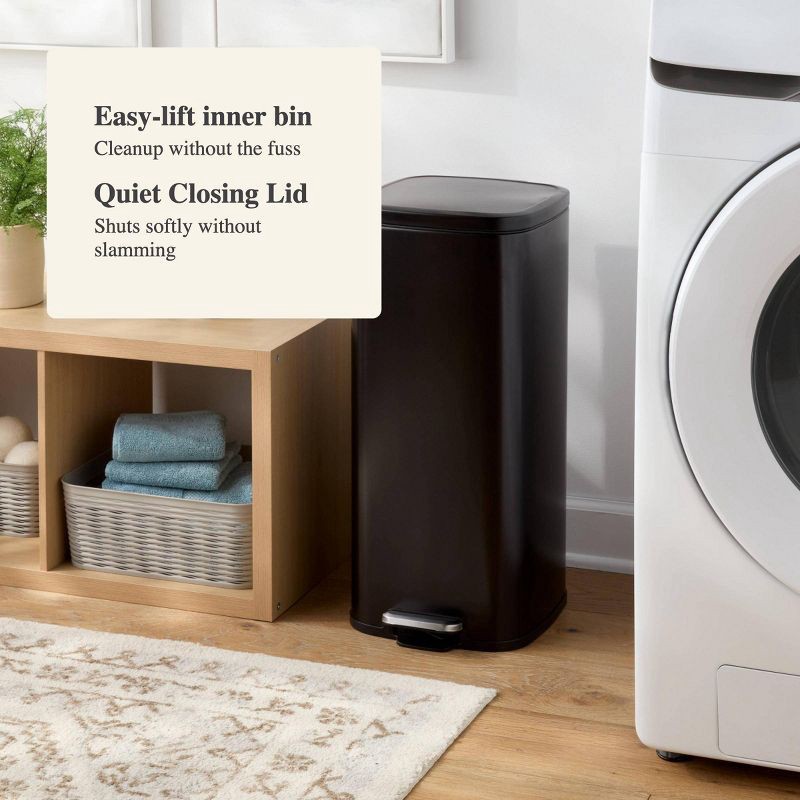 slide 4 of 4, 30L Soft Square Step Trash Can Black - Brightroom™, 30 liter