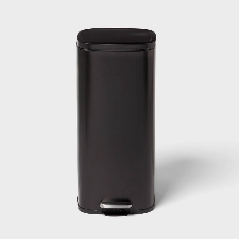 slide 1 of 4, 30L Soft Square Step Trash Can Black - Brightroom™, 30 liter