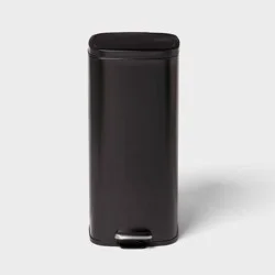 30L Soft Square Step Trash Can Black - Brightroom™