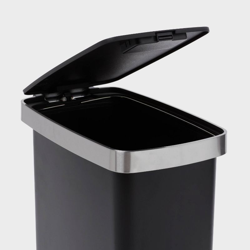 slide 3 of 4, 45L Slim Resin Step Trash Can with Stainless Band - Brightroom™, 45 liter