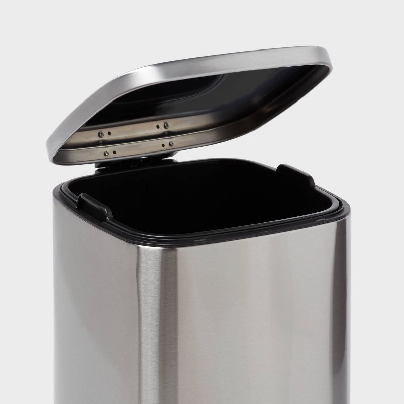 slide 3 of 4, 30L Soft Square Step Trash Can Silver - Brightroom™, 30 liter
