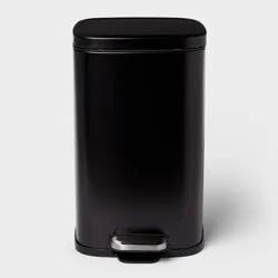 12L Soft Square Stainless Step Trash Can Black - Brightroom™