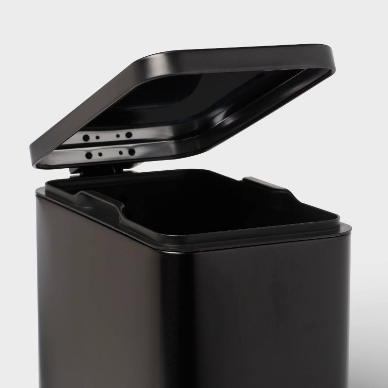 slide 3 of 4, 10L Stainless Slim Step Trash Can Black - Brightroom™, 10 liter