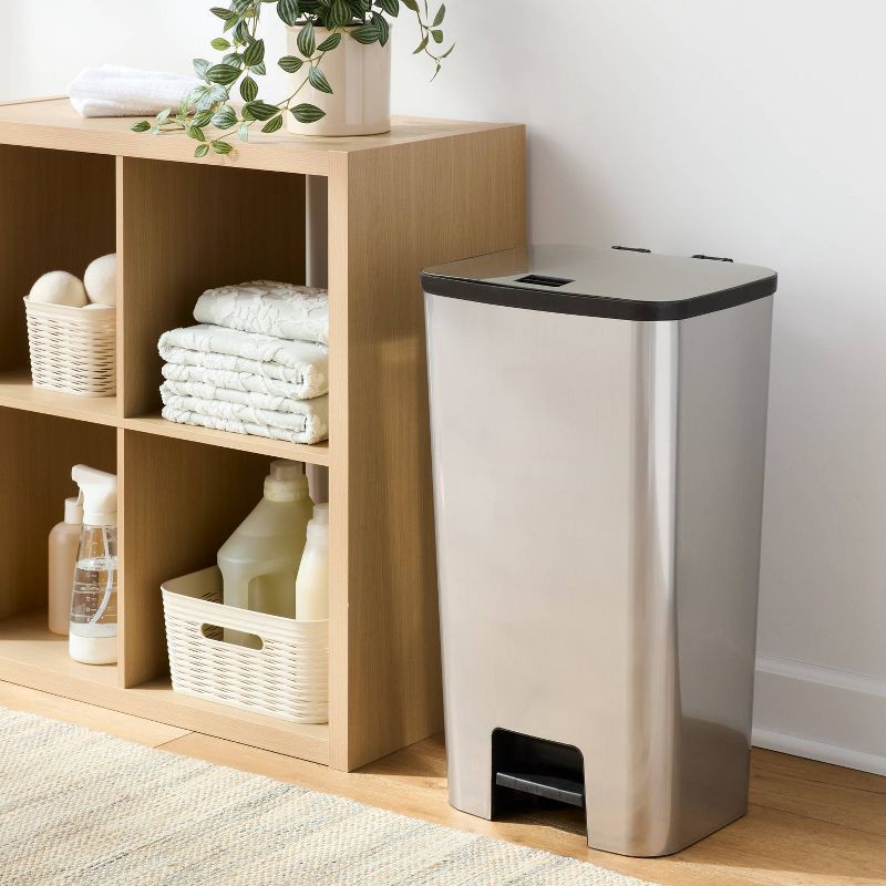 slide 2 of 3, 46L Plastic Step Trash Can – Brightroom™, 46 liter