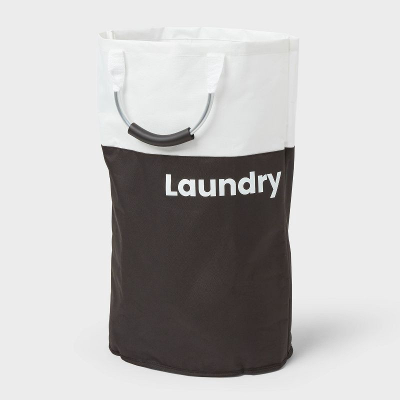 slide 1 of 3, Scripted Structured Collapsible Hamper - Black - Brightroom™, 1 ct