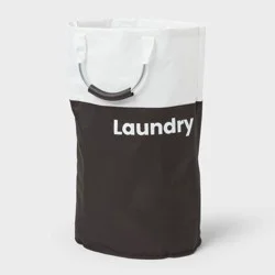 Scripted Structured Collapsible Hamper - Black - Brightroom™