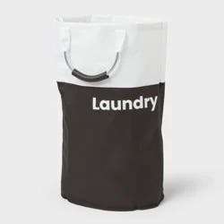 Scripted Structured Collapsible Hamper - Black - Brightroom™